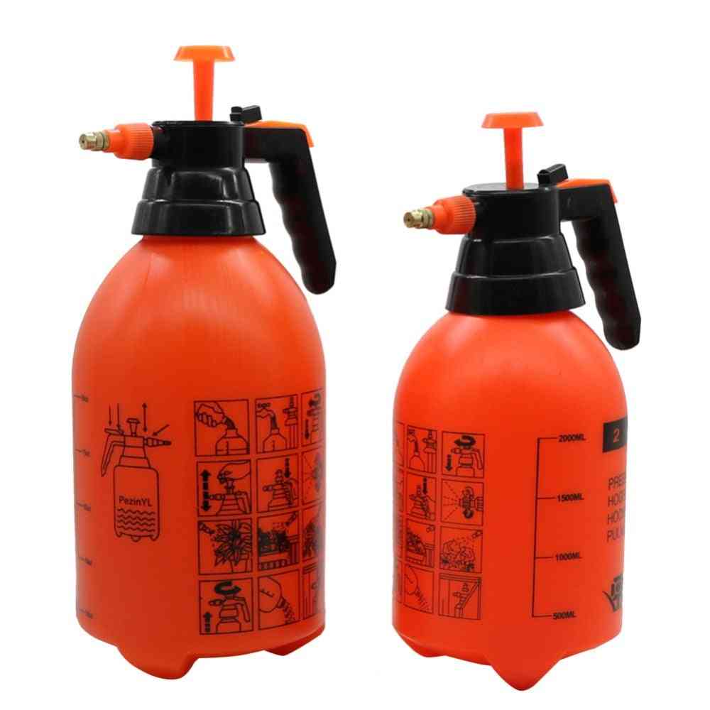 1 kpl oranssinvärinen käsipaineliittimen pullo, säädettävä kuparisuuttimen pää - manuaalinen ilmapuristuspumppu