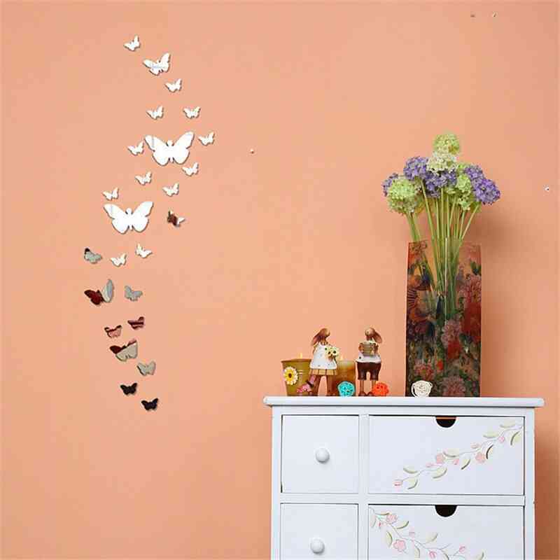 Nalepka za stensko površino zrcala metulja - snemljiva umetniška nalepka