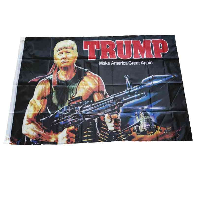 Creative Donald Trump Gun Pattern American Hanging Flag