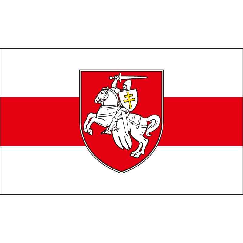 Wit-rusland witte ridder pagonya vlag banner - zandkleur / 60 x 90cm