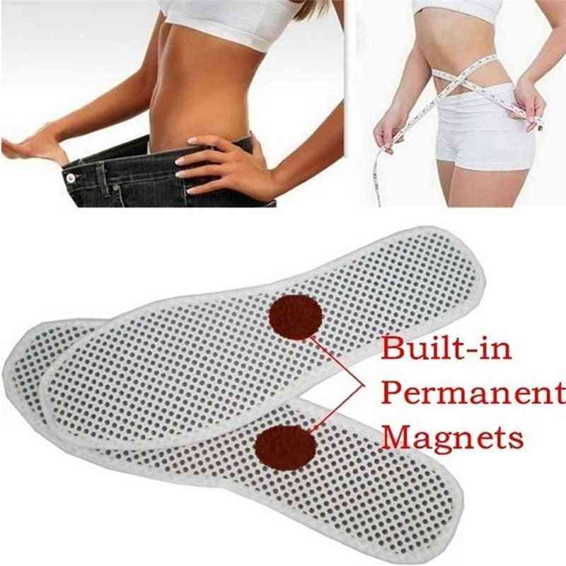 Magnetisk terapi silikone indlægssåler gennemsigtig vægttab - slankende indersålsmassage fodplejesko - 36