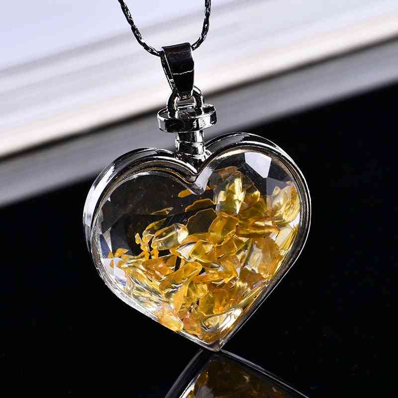 Sticlă de dragoste, zdrobire - pandantiv din piatră naturală