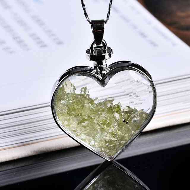 Sticlă de dragoste, zdrobire - pandantiv din piatră naturală