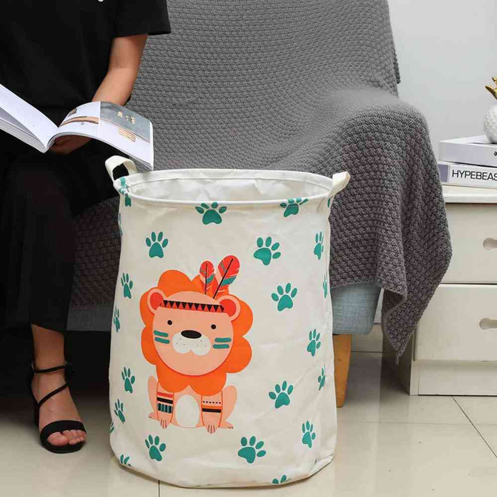 Nueva cesta de lavandería plegable de dibujos animados grande cesta de almacenamiento de ropa sucia para niños juguetes organizadores cesta misceláneas barril de almacenamiento | cestas de almacenamiento - 4 / 40x50cm