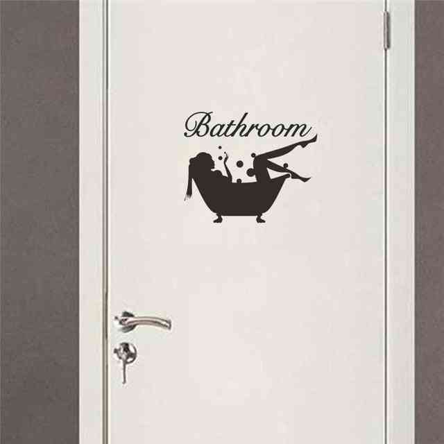 Creatief patroon douche wc toilet entree bord deurstickers - huis & openbare ruimte deur sticker