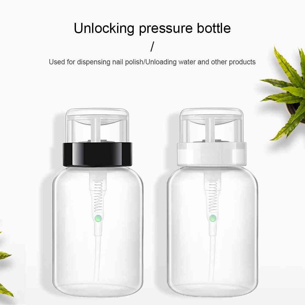 Empty Plastic, Liquid Container, Press Pumping Dispenser Bottle For Nail Art