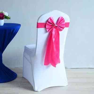 Spandex Chair Sash - Long Tail Ready Made Bow Tie Wedding Chair Decoration