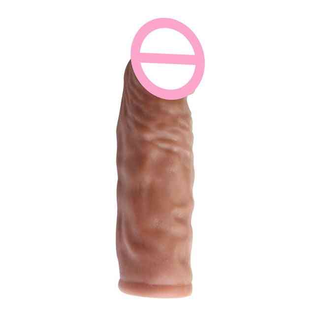 Realistic Reusable Penis Extension Cock Sleeve Made Up Of Silicone - Enlarger Delay Condoms Dildo Enhancer