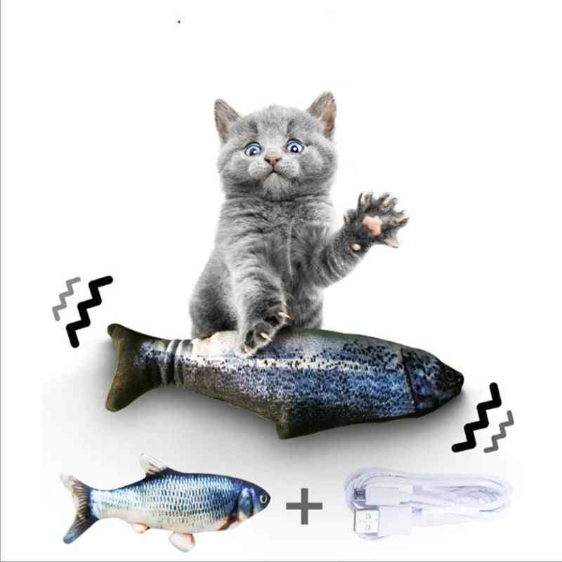 Electronic Usb Charging Simulation - Chewing Playing Fish For Pets