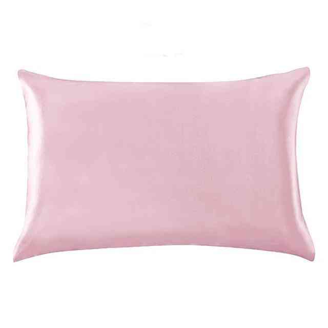 Queen Standard Satin Silk Soft Plain Pillowcase Cover