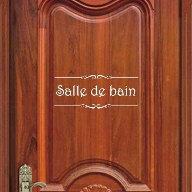 Ranskalaiset kylpyhuone-wc-vinyyliseinätarrat - wc-ovien tarrojen valokuvatapetit - musta salle de bain