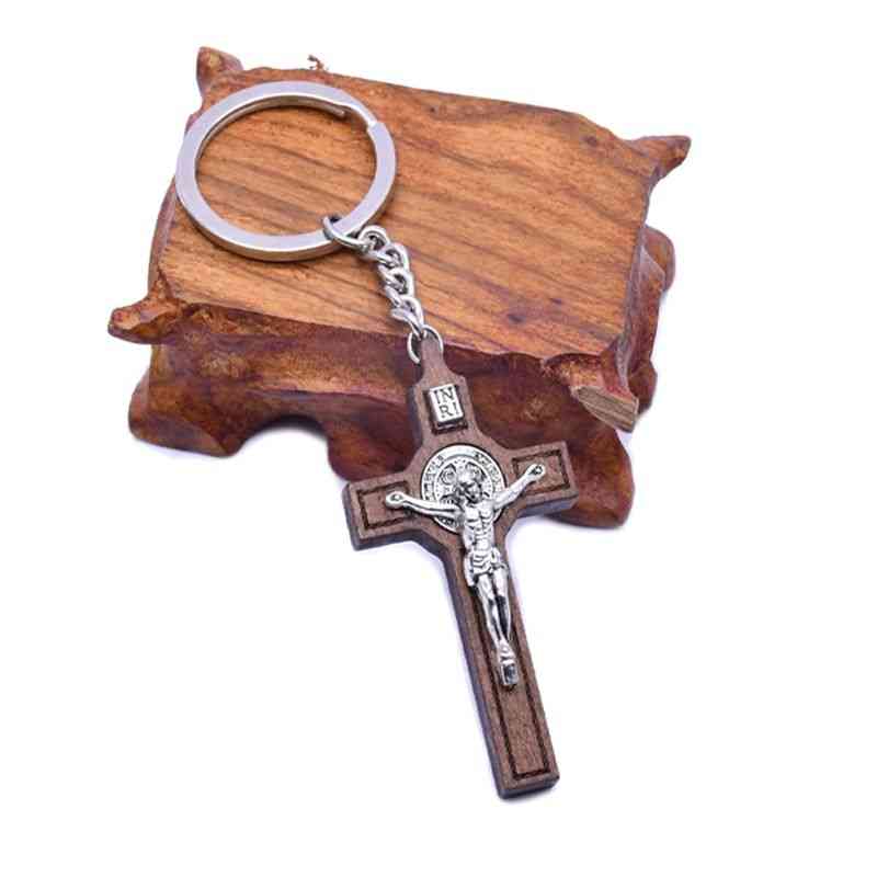 Christian Jesus Cross Religious Keychain Key Ring