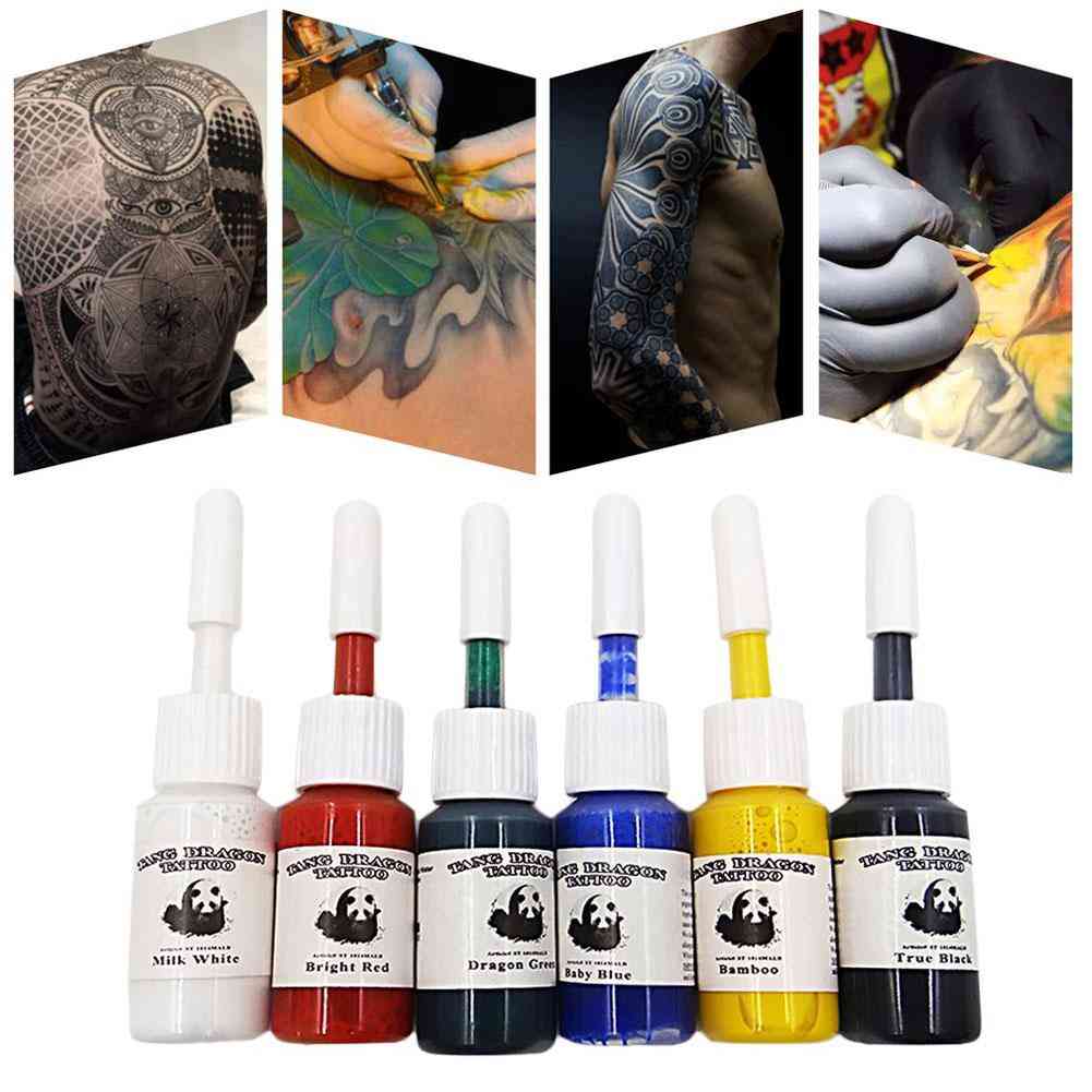 Profesionální vícebarevné tetovací inkoustové pigmentové sady - kosmetický makeup barvy lahví nástroje