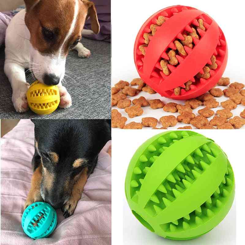 Interactive Stretchable Rubber Leaking Chew  Tooth Cleaning Ball Toy For Pet Cat Dog