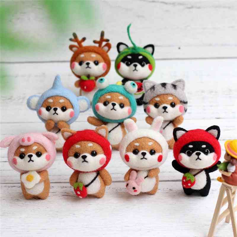 Creative Lovely Doll Wool Felt Craft Material Bag Diy Non-finished Poked Set Handcraft Kit