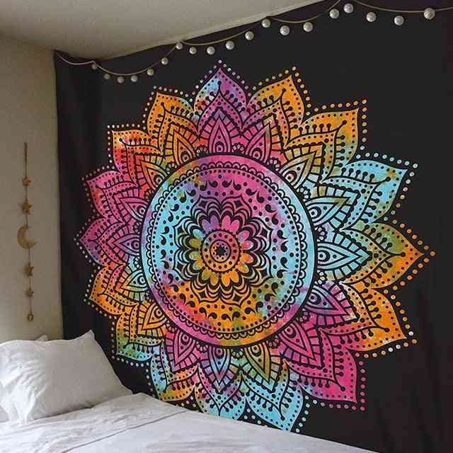 Large Mandala Indian Tapestry Wall Hanging Bohemian Beach Mat 200x150cm - Polyester Blanket Yoga Mat