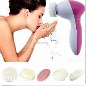 5 In1 Electric Face Cleaner With Brushes - Acne Facial Massager Beauty Tools