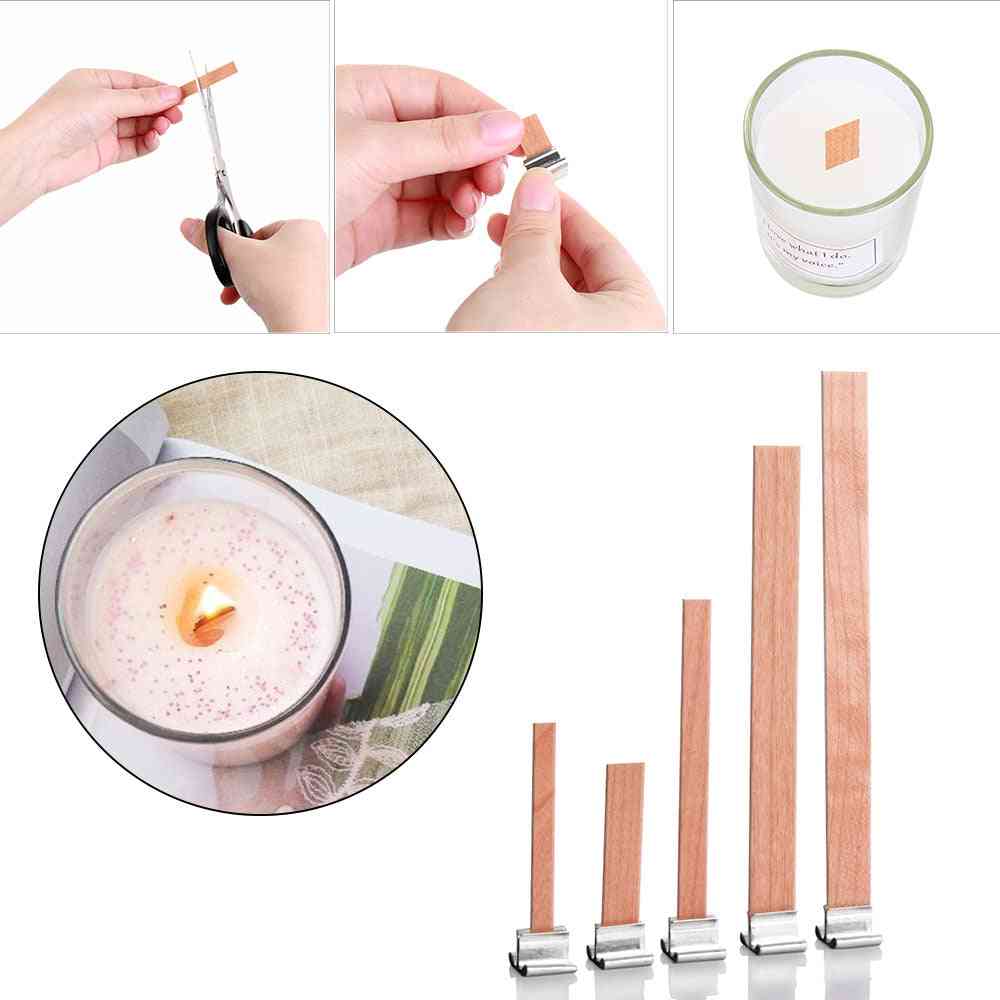 Wooden Wick Wax Candle Core Square Candlestick 10pcs