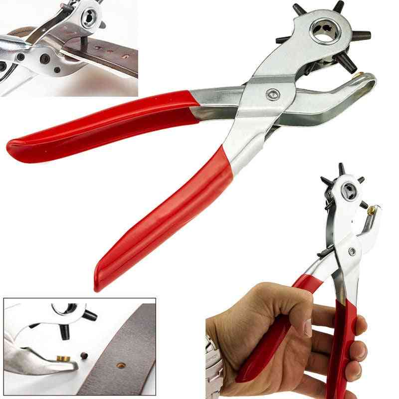 Heavy Duty Leather Hole Puncher Plier - Eyelet Puncher, Revolve Sewing Machine Bag Setter Tool