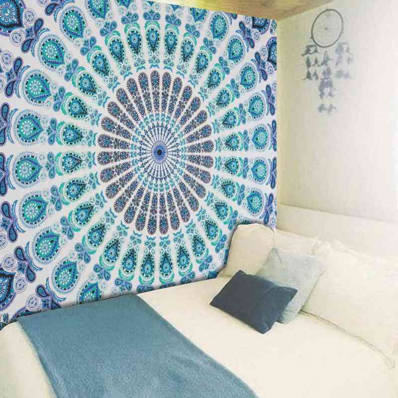 Large Mandala Indian Wall Hanging Bohemian Beach Tapestry - Polyester Thin Yoga Shawl Mat Blanket