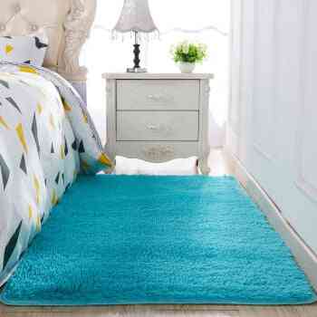 Enobarvna odebeljena oprana svilena dlaka nedrseča preproga - dnevna soba odeja za mizo spalnica posteljna preproga