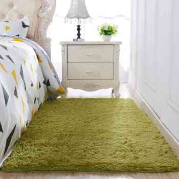 Ensfarvet tykt vasket silkehår skridsikkert tæppe - stue sofabord tæppe soveværelse sengemåtte