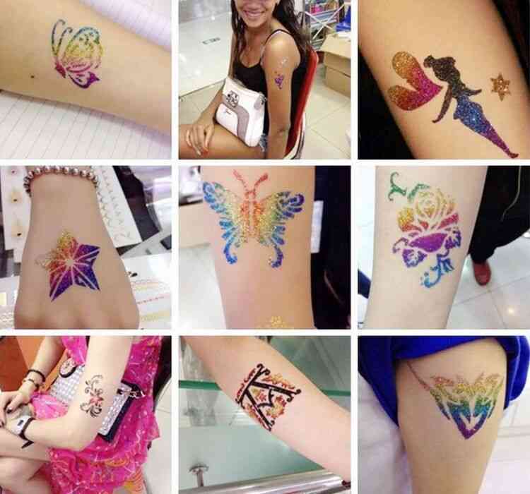 Tatuaj cu diamant flash pentru tatuaj temporar copiii se confruntă cu corpul, pictură instrumente de artă