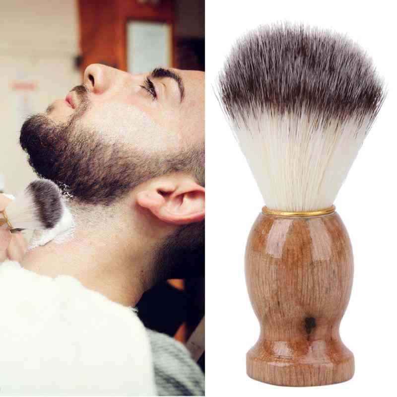 Pánský holicí štětec jezevec na holení vlasů s dřevěnou rukojetí - čisticí přístroj na vousy obličeje s vysoce kvalitním nástrojem pro salon