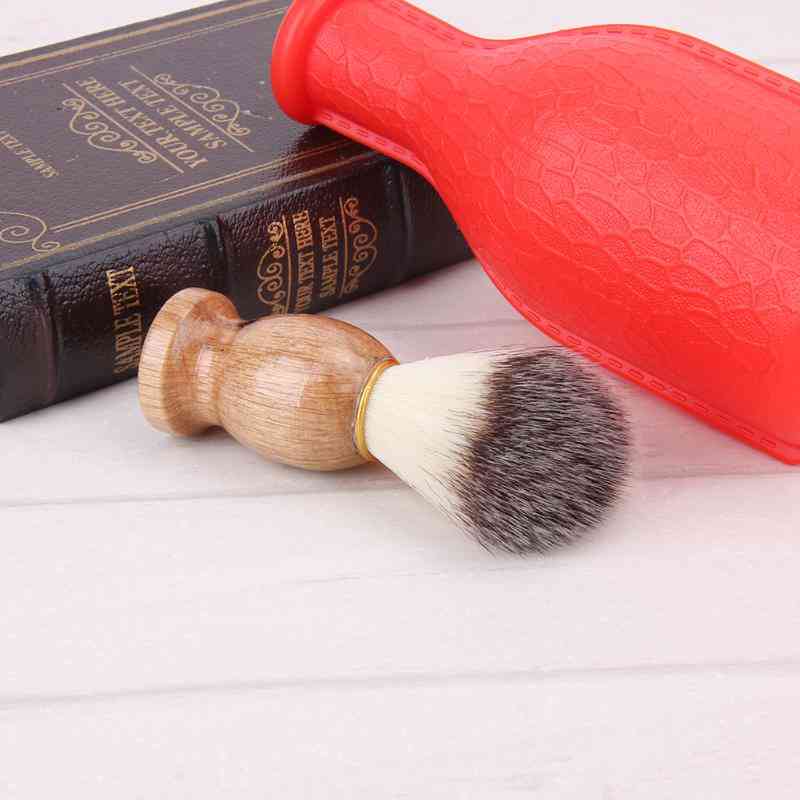 Pánský holicí štětec jezevec na holení vlasů s dřevěnou rukojetí - čisticí přístroj na vousy obličeje s vysoce kvalitním nástrojem pro salon