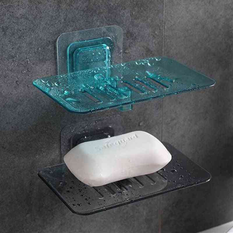 Portable Single Layered, Draining Holder And Container Soap Box For Kitchen And Bathroom