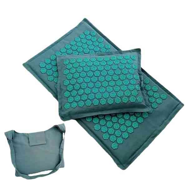 Lotus Spike Acupressure Massage Mat And Pillow Set - Yoga Acupuncture Muscle Pain Relieve Body Massage Mat