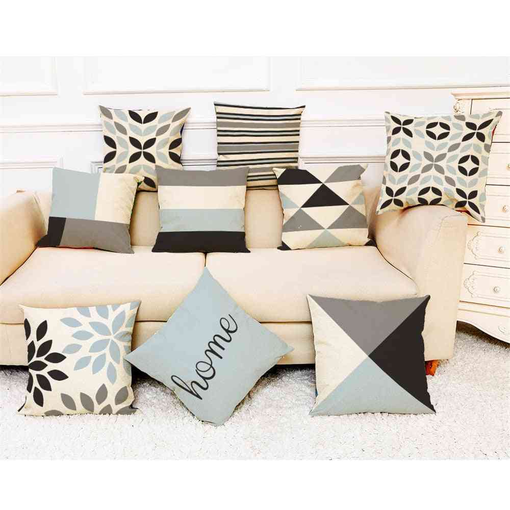 Modern Patchwork Pattern Simple Geometric Throw Square Pillow Case