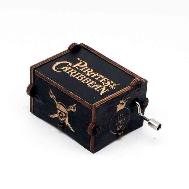 Pirates Of The Caribbean Hand Crank Carved Wooden Musical Box - Davy Jones Theme
