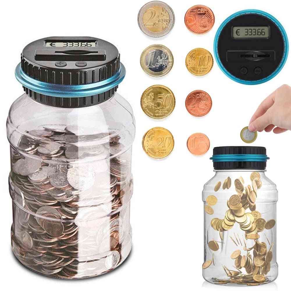 Electronic Digital Lcd Counting Coin Money Saving Box Jar