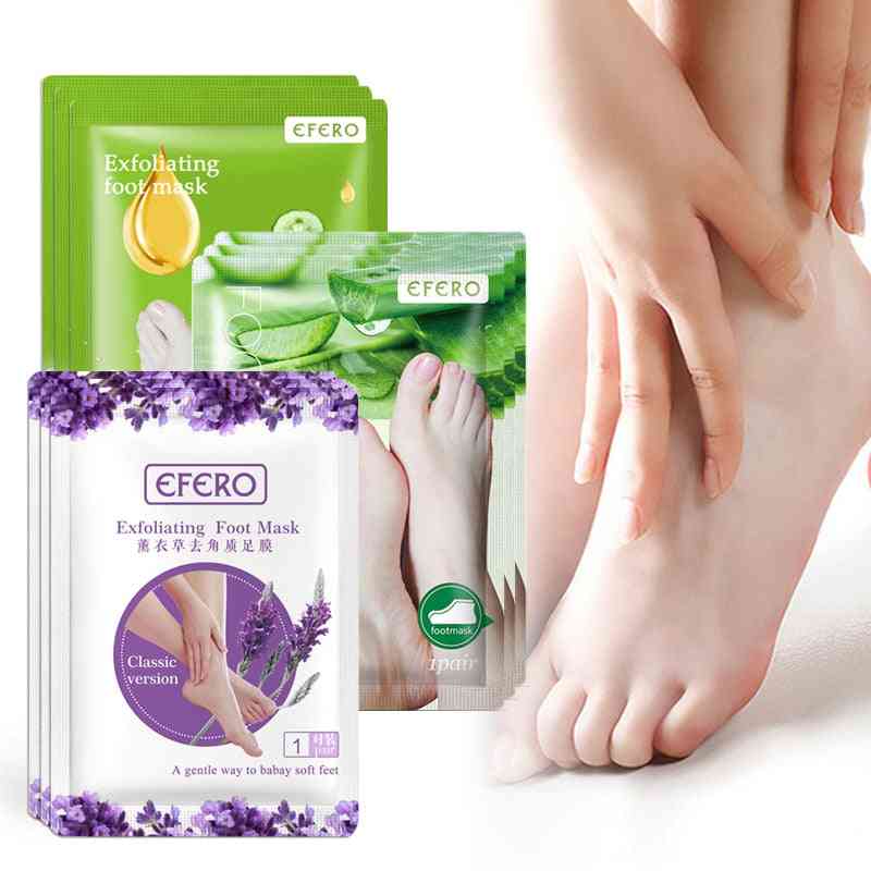 Lavendel / Aloe Fußmaske entfernen abgestorbene Haut Fersen Fuß Peeling Maske für Beine Peeling Socken für Pediküre Socken