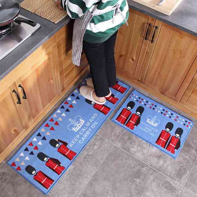 Moderne svampforing absorberer vann lang kjøkkenmatte - gulvmatte på badet teppe, hjemmeinngangsdørmat