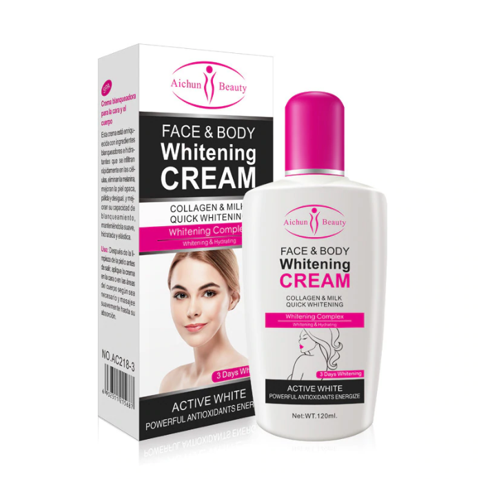 Collagen Milk, Bleaching Face, Body Cream - Skin Whitening Moisturizing Cream
