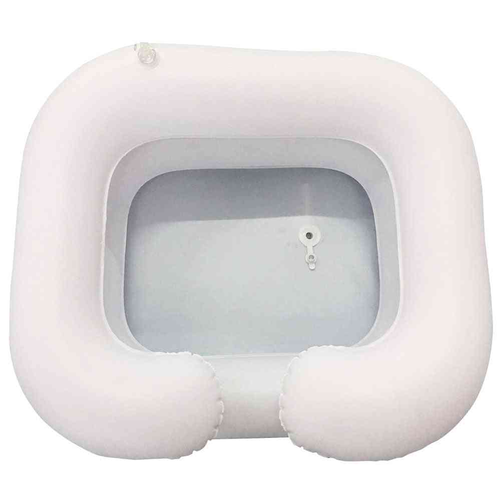Portable And Inflatable Hair Washing Basin With Drain Tube - Shampoo Tray, Handicapped Or Disabled Care