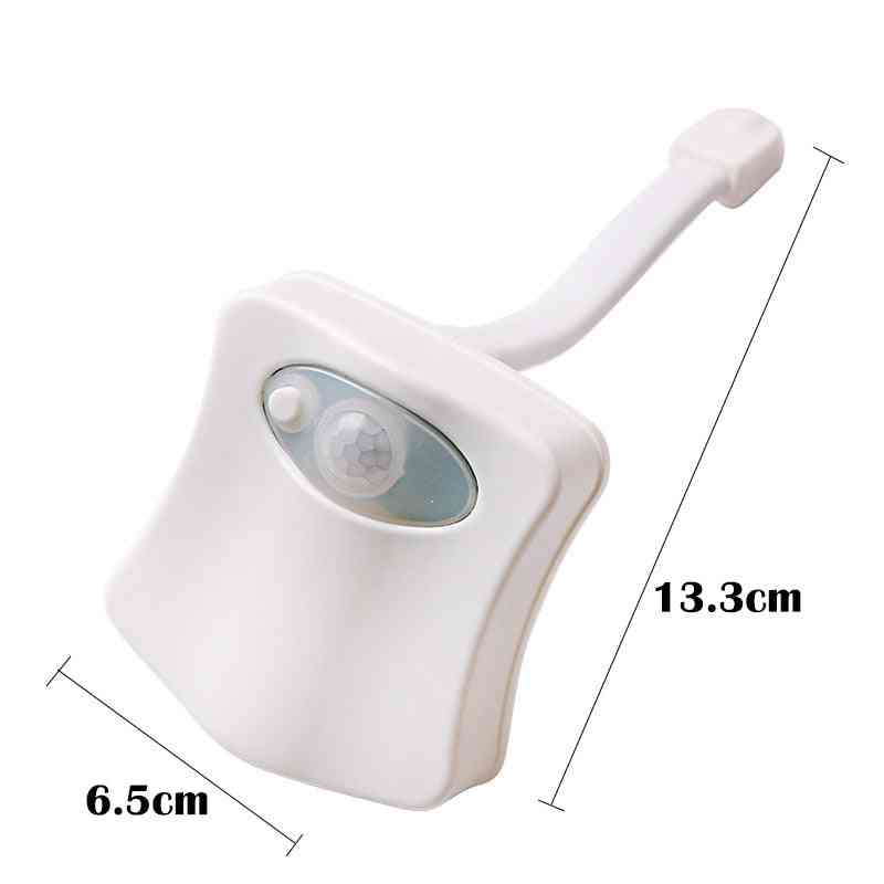 Toalettstol mänsklig rörelsesensor automatisk LED-ljuskänslig aktiverad nattlampa badrumstillbehör