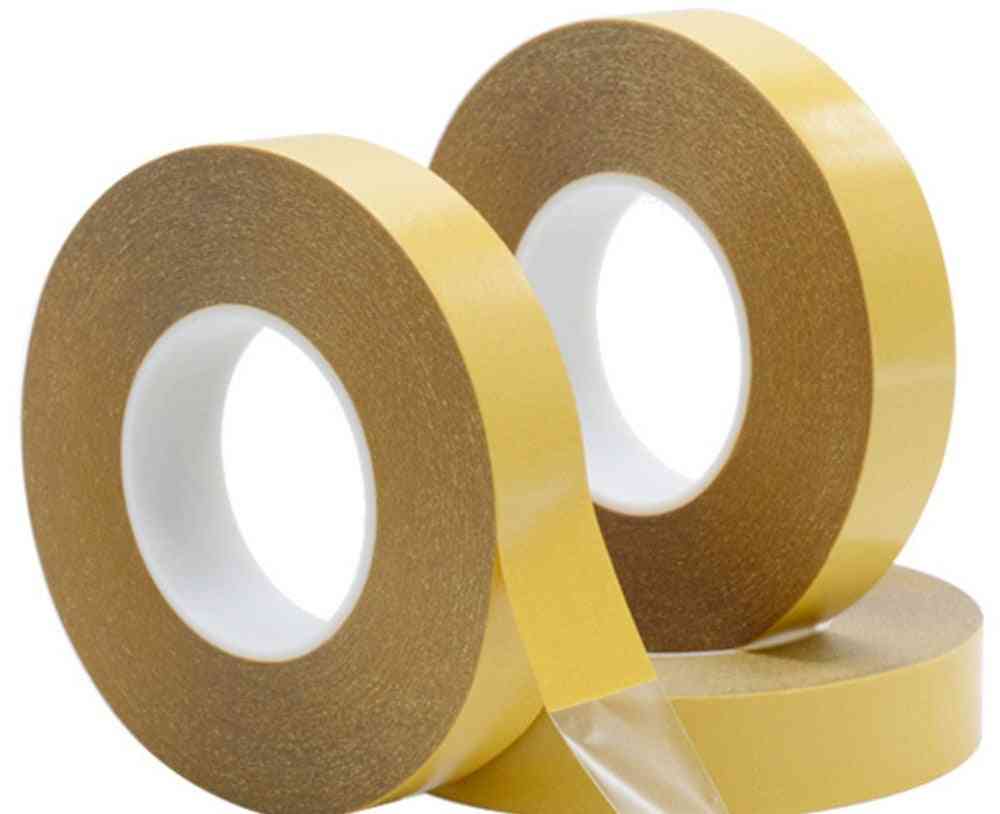Cinta de doble cara: adhesivo acrílico para mascotas, película amarilla sin rastros para papel de embalaje transparente fuerte y transparente