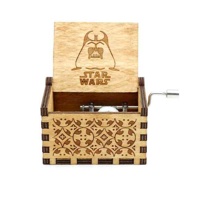 Star Wars Hand Crank Antique Carved Wooden Musical Box - Musical Collections, Wood Musical Decoration