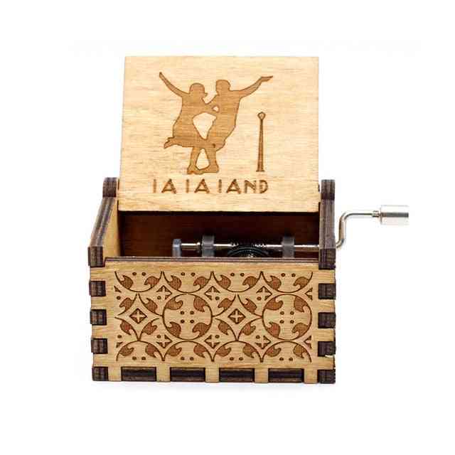 La La Land Hand Cranked Collectable Engraved Wooden Music Box
