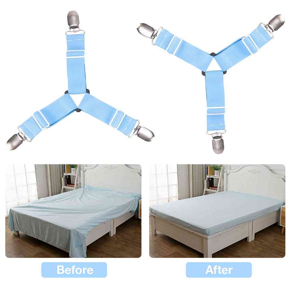 Strong & Adjustable Elastic Clip Gripper, Fastened Straps For Bed Sheets