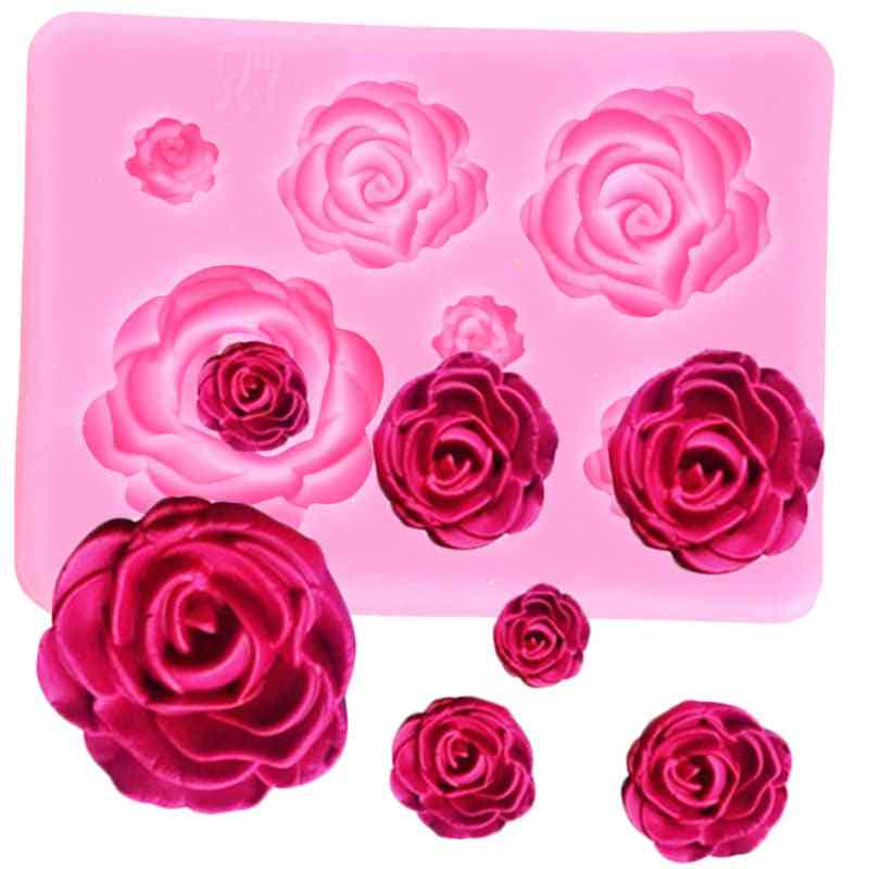 Silikonski kalup iz cvetja vrtnice - okrasitev torte iz fondanta za poročne piškote
