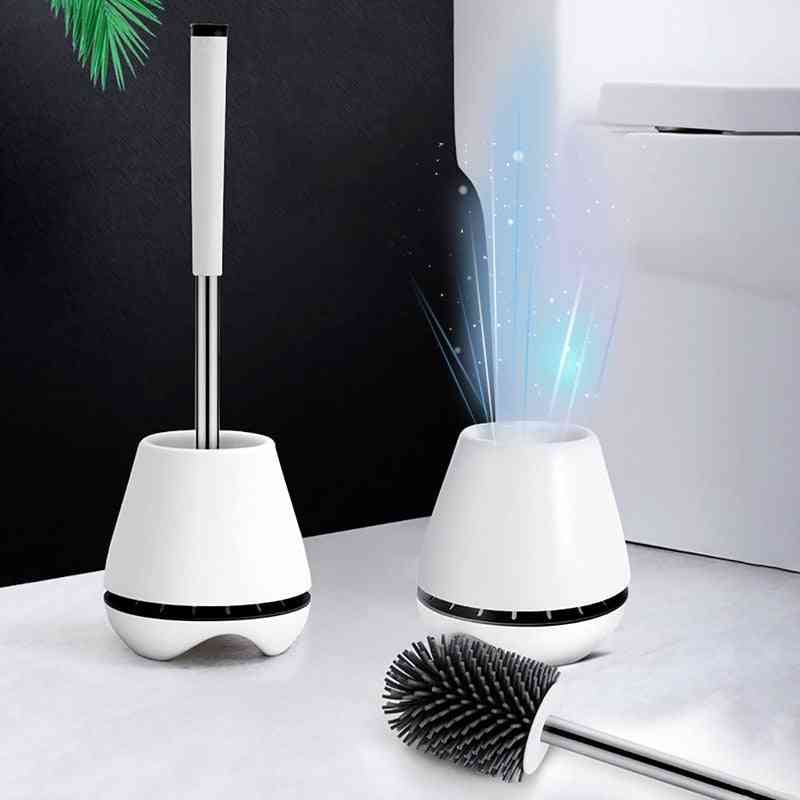 Household Floor Standing Cleaning Silicone Head Brush For Toilet Bathrooms