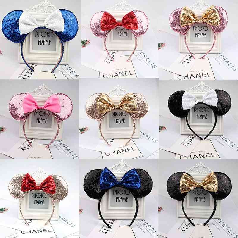 3d, Full Sequined, Minnie Mouse Ears-bow Headband