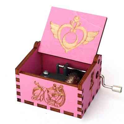 Sailor-moon Theme-antique Carved, Hand Cranked, Wooden Music Box