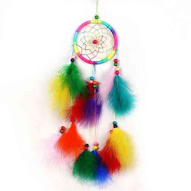 Indian Style Handcrafted Dreamcatcher - Pendant Dream Catcher Home Wall Art Hangings Decorations