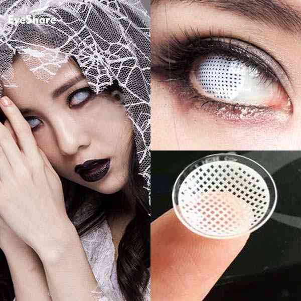 Hvid maske øjne kosmetisk farvet kontaktlinser med stor diameter cosplay kontaktlinser til halloween