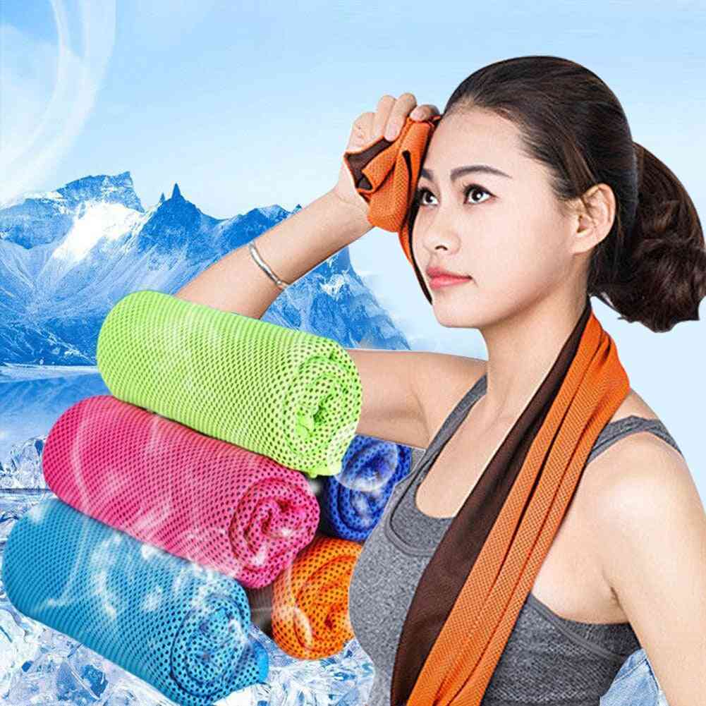 Outdoor Sports Rapid Instant Cooling Microfiber Quick Dry Ice Towels - Fitness, Yoga, Gym, Running Wipe Sweat Chill Towels
